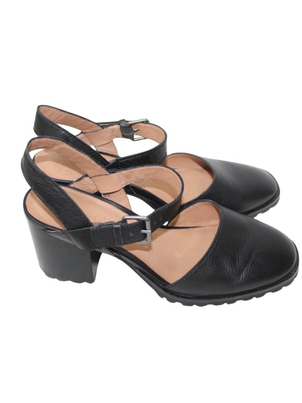 Madewell women's heels size 9.5 black leather Claudie heeled Mary Jane lugsole - Picture 4 of 8